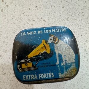 Gramophone phonograph needle tin Nipper Dog France  blue Condor With Needles